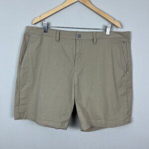 Mack Weldon Shorts Mens 40‎ Beige Khaki Chino Casual Cotton Lyocell Stretch 7"